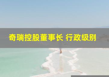 奇瑞控股董事长 行政级别